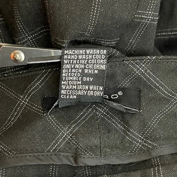 Sandro Sportswear Plaid Trouser Pants Cuffed Leg Pockets Stretch - Picture 8 of 8